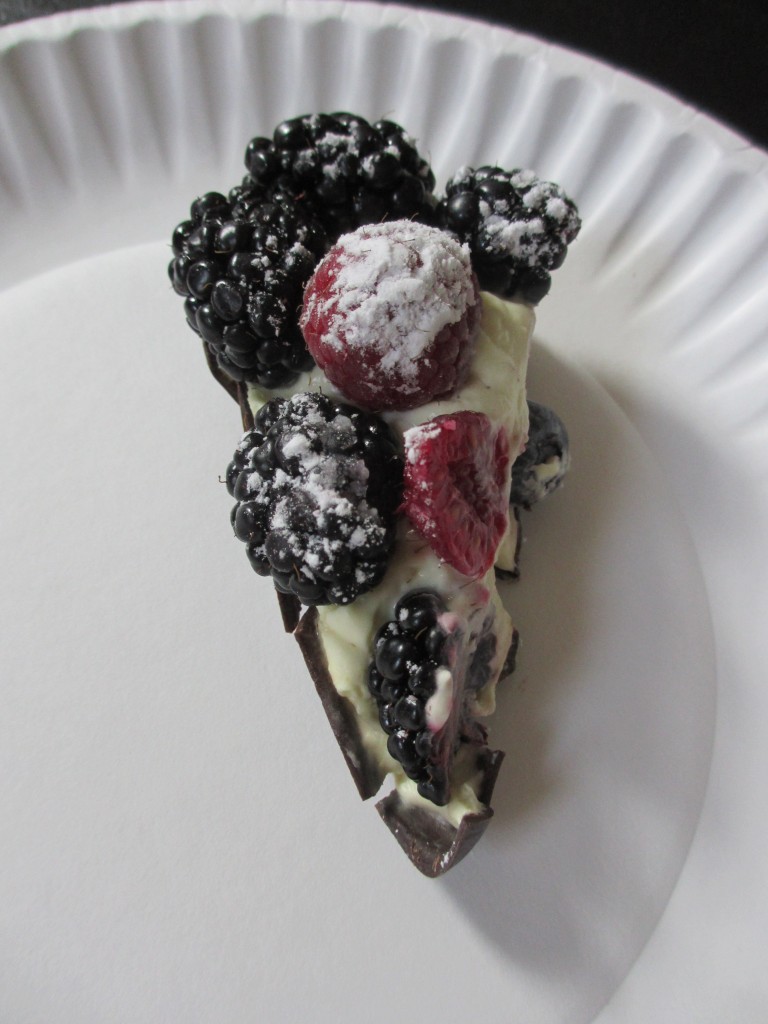 Chocolate Heart with berries and cream