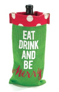 eat drink and be merry wine bag