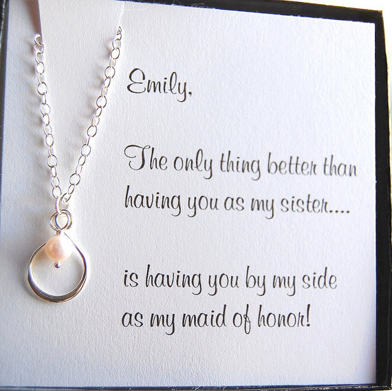 etsy maid of honor necklace